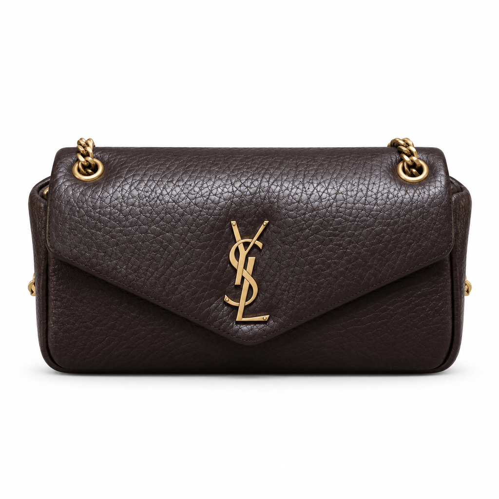 YSL Saint Laurent Envelope Chain Bag Dark Brown