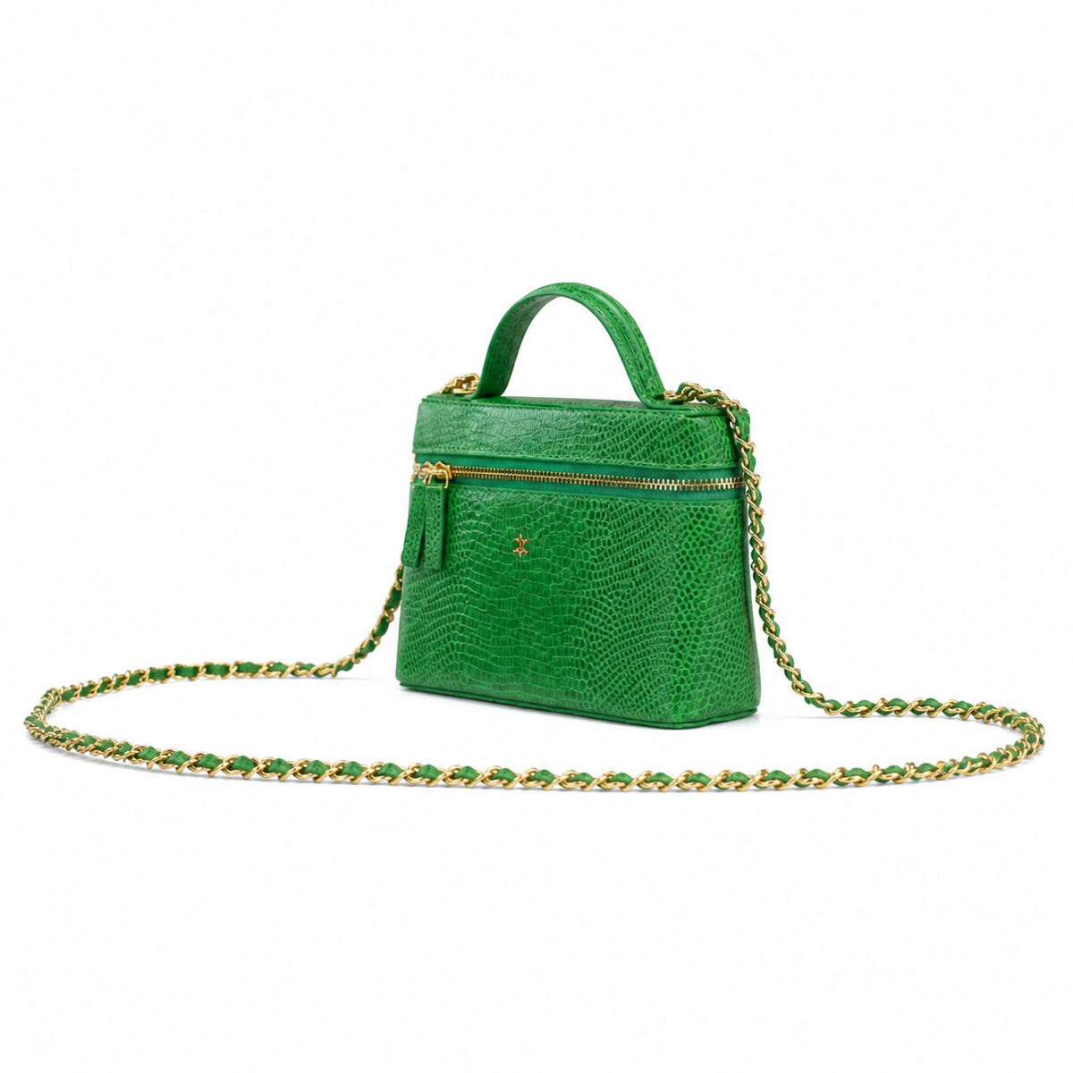 Chanel Green Embossed Crossbody Bag