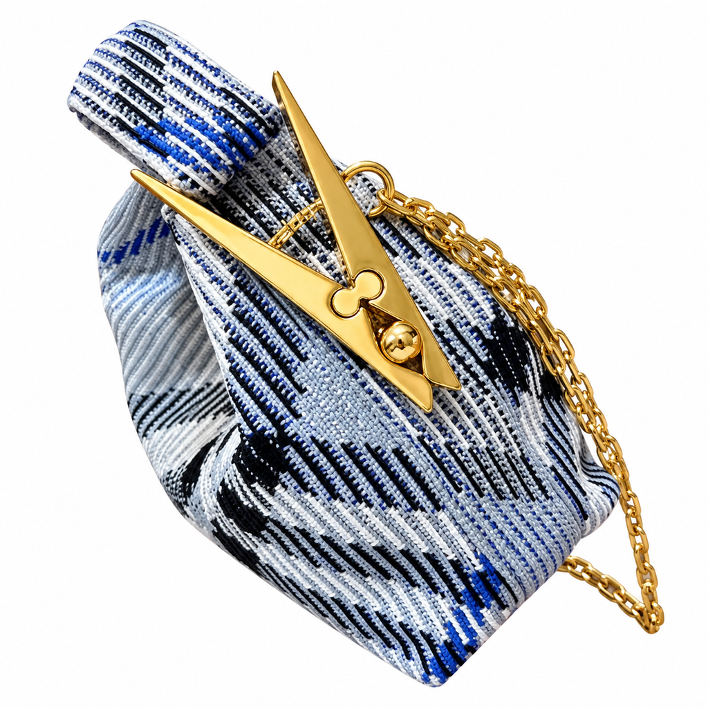 Burberry Grey Woven Chain Shoulder Bag
