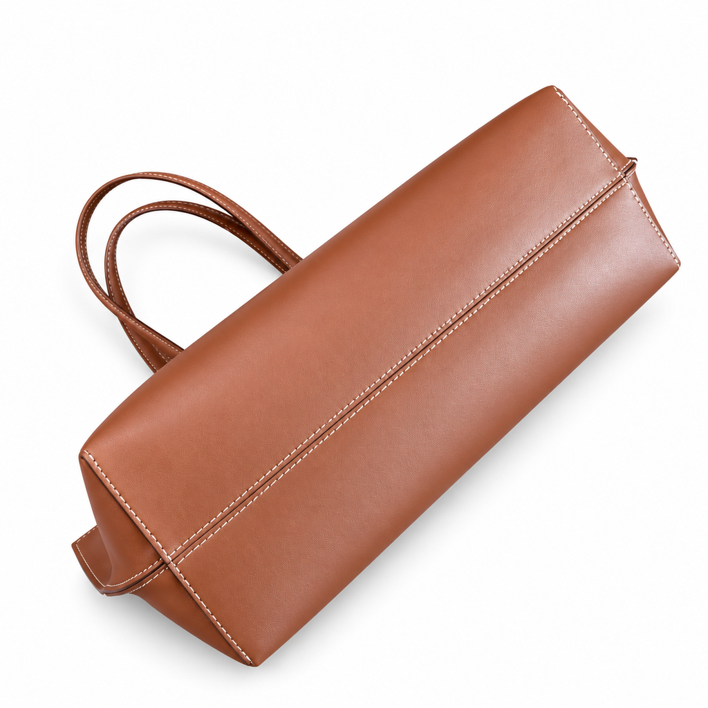 Burberry Tan Leather Tote with Shoulder Handles