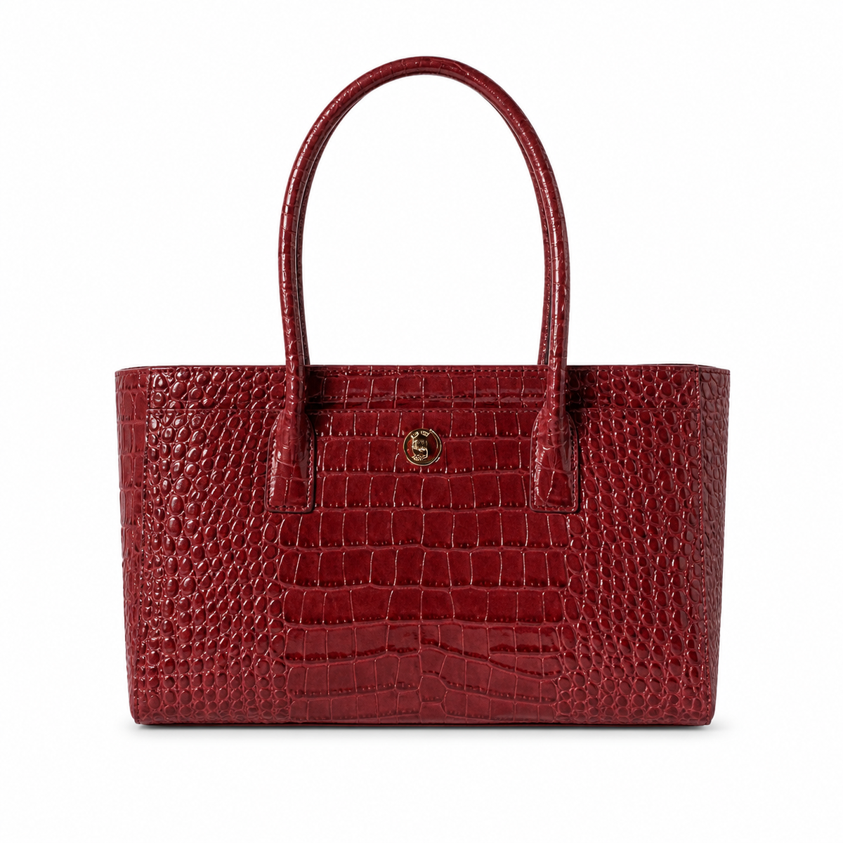 Chanel Burgundy Croc-Embossed Tote Bag