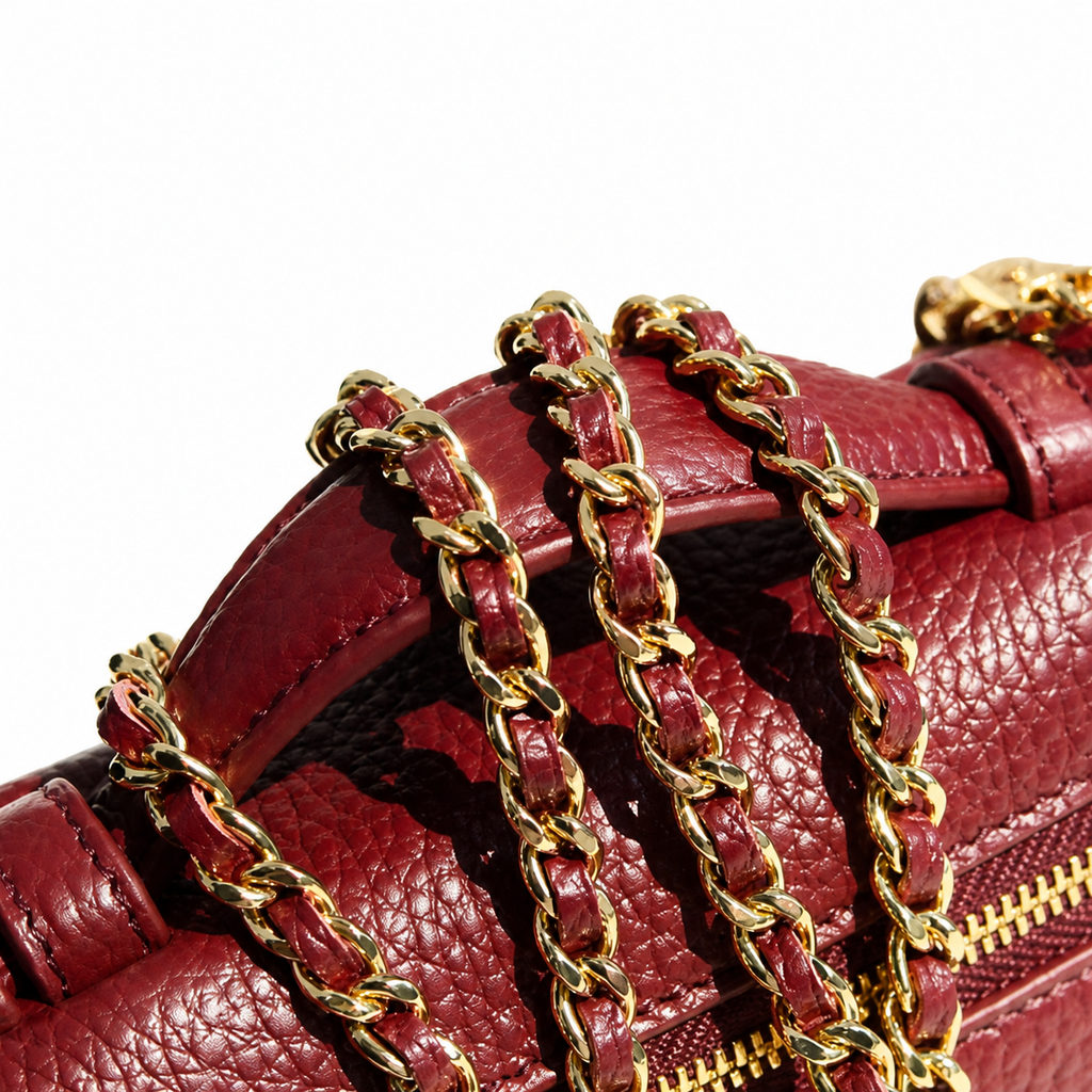Chanel Burgundy Vanity Bag with Chain Strap
