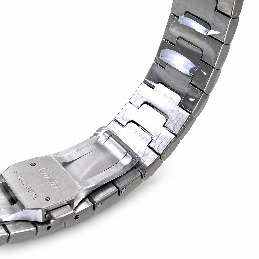 Cartier Santos de Cartier Large Stainless Steel Green Dial Steel Bracelet Automatic Watch