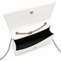 Saint Laurent YSL Kate Tassel Bag – White Croc Silver
