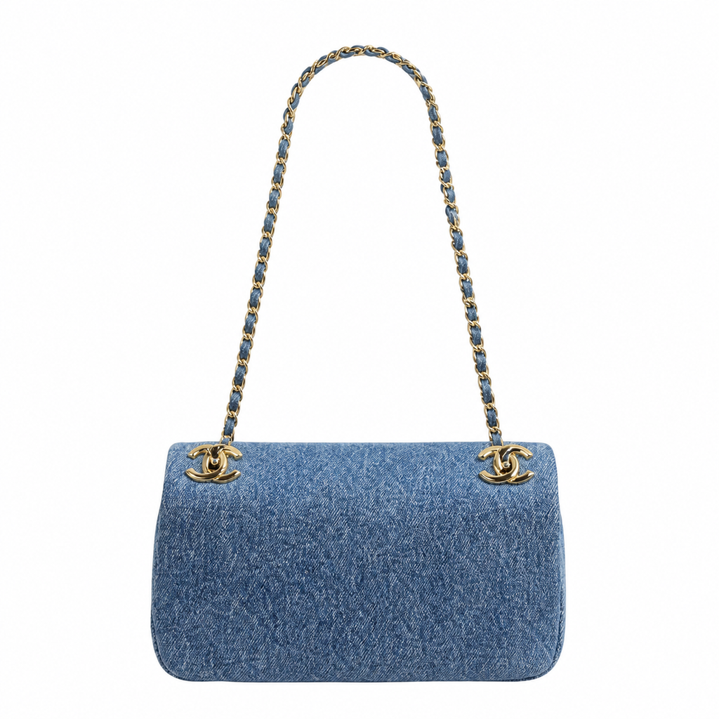 Chanel Blue Denim Flap Shoulder Bag