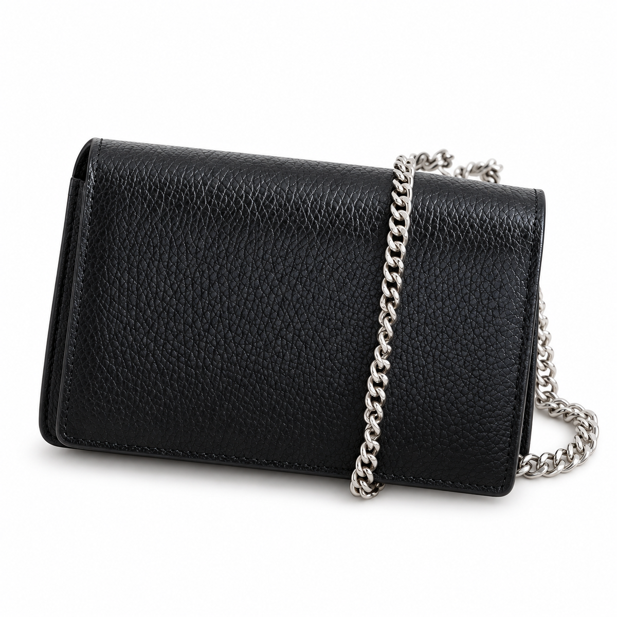 Gucci Dionysus Mini Bag in Black Pebbled Leather with Crystal Embellished Closure