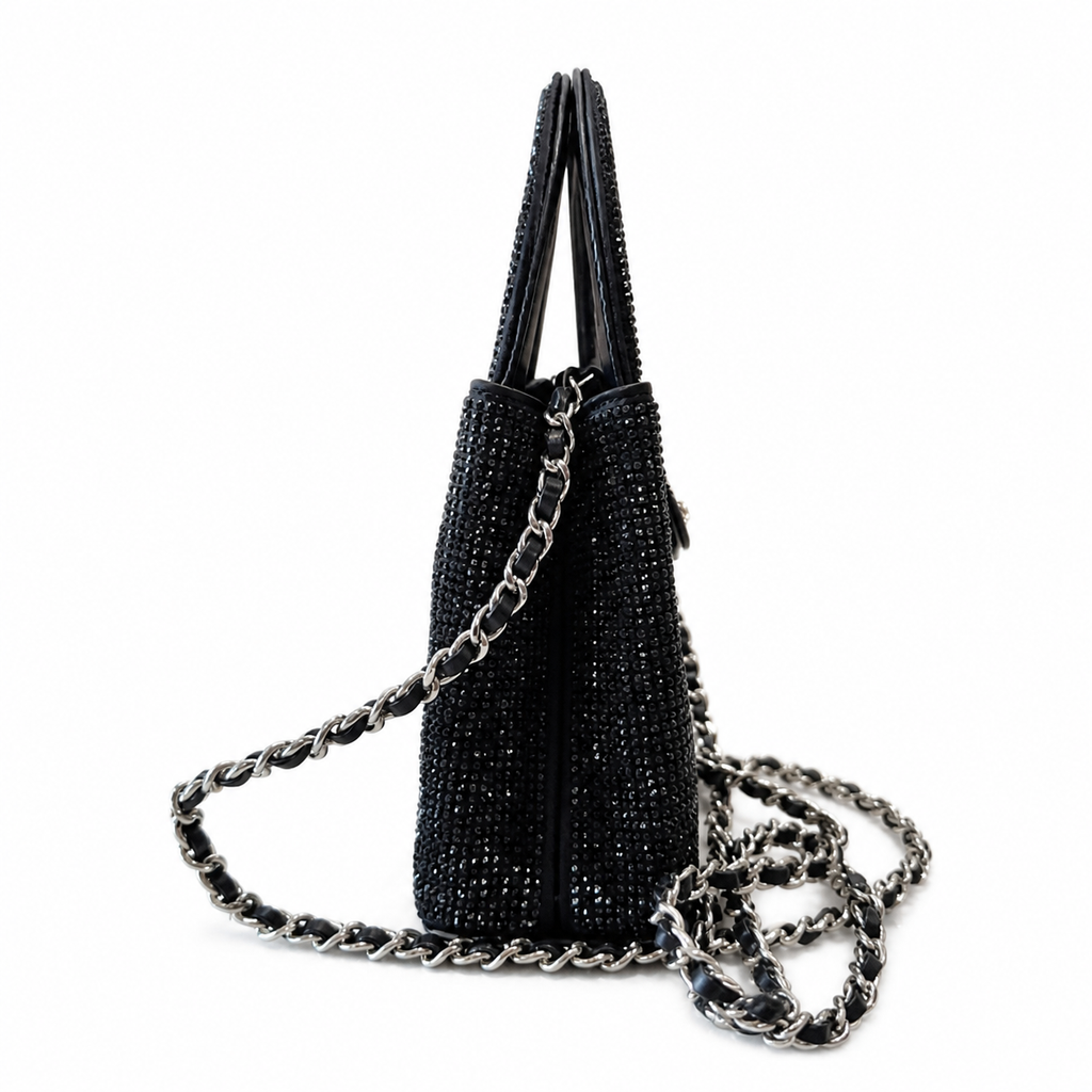 Chanel Black Rhinestone Top Handle Bag