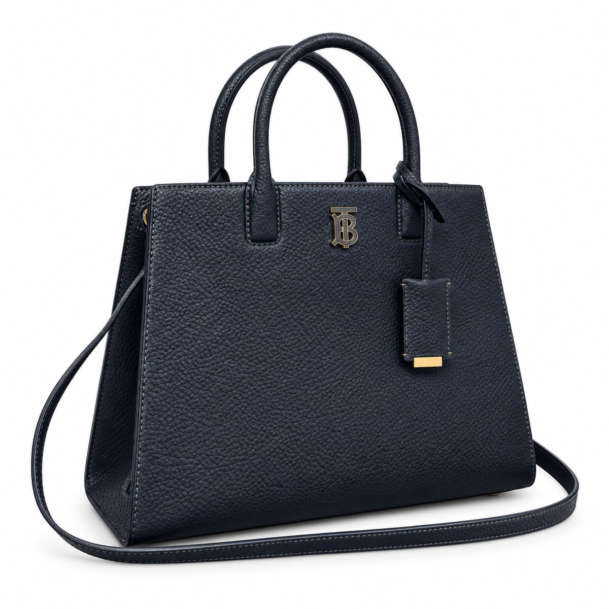 Burberry Navy Leather TB Tote Bag