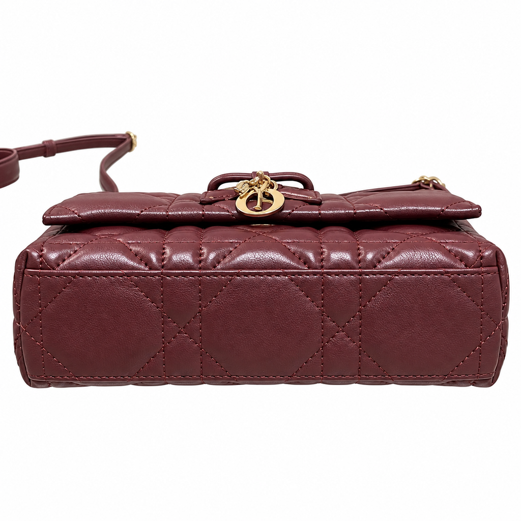 Dior Quilted Cannage Convertible Crossbody Bag with Top Handle