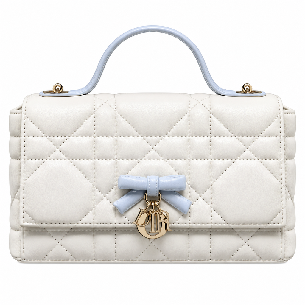 Dior Quilted Cannage Convertible Crossbody Bag with Top Handle