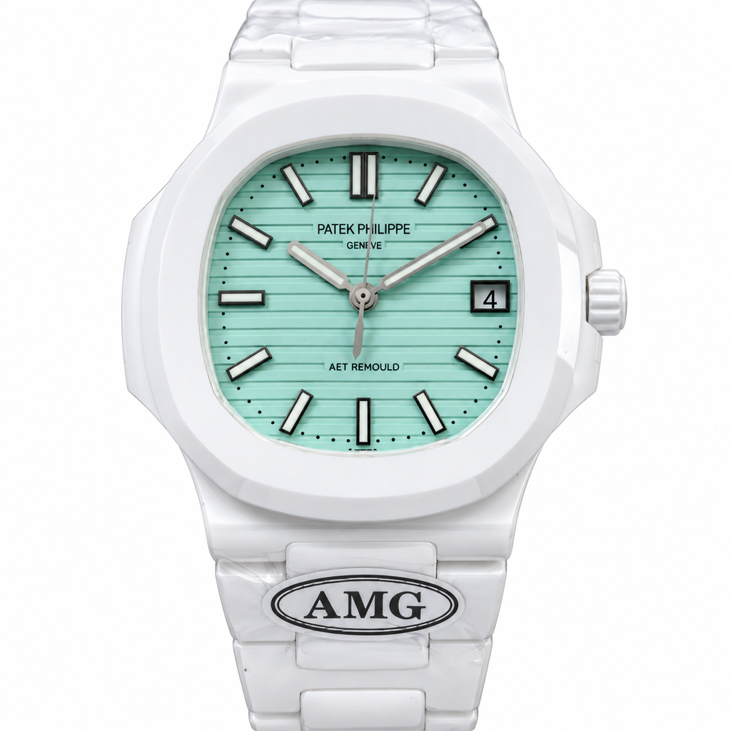 Patek Philippe Nautilus AET Remould x AMG White Ceramic Tiffany Blue
