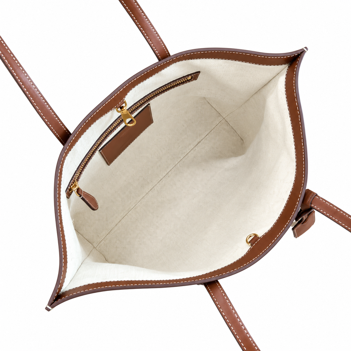 Burberry Tan Leather Tote with Shoulder Handles