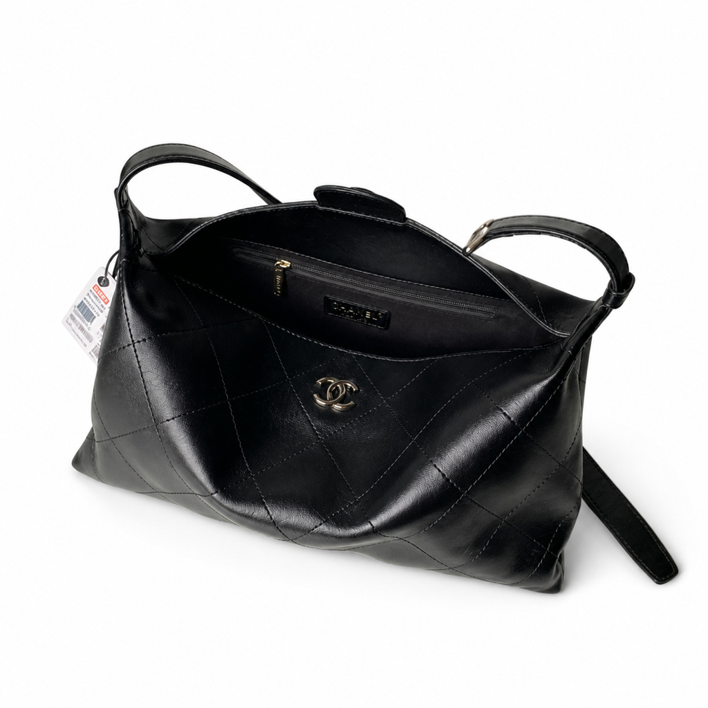Chanel Black Quilted Hobo Shoulder Bag