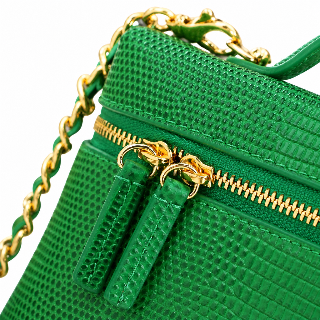 Chanel Green Embossed Crossbody Bag