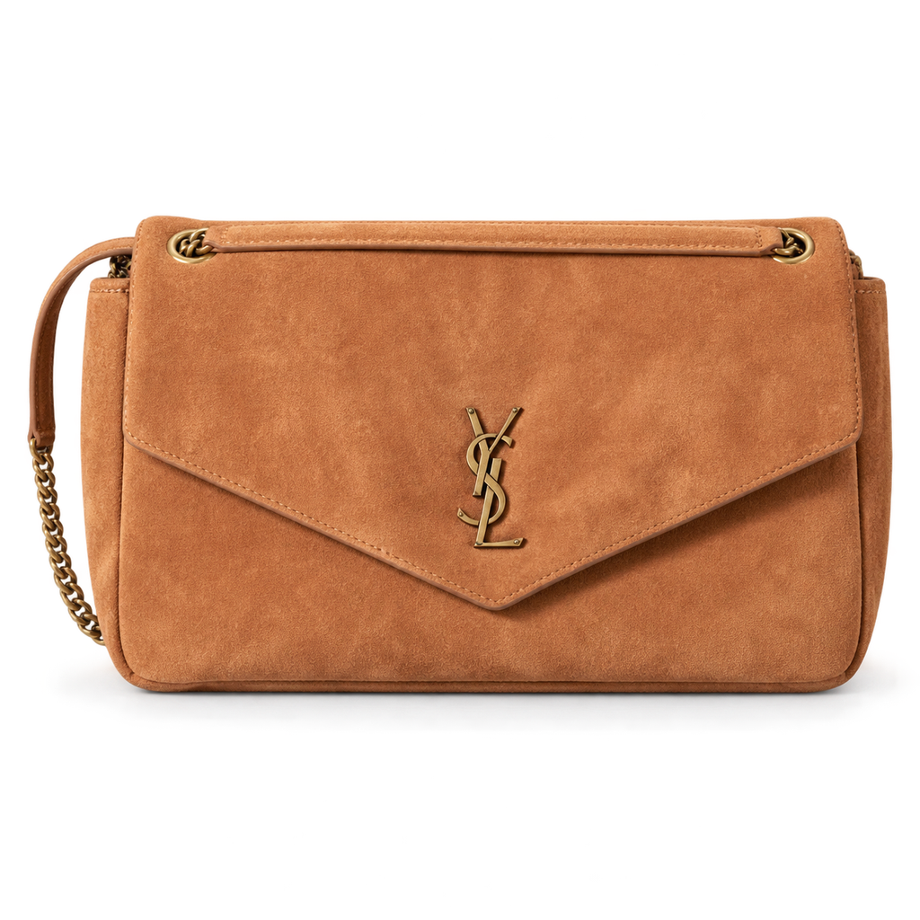 Saint Laurent YSL Calypso Chain Bag – Caramel Suede