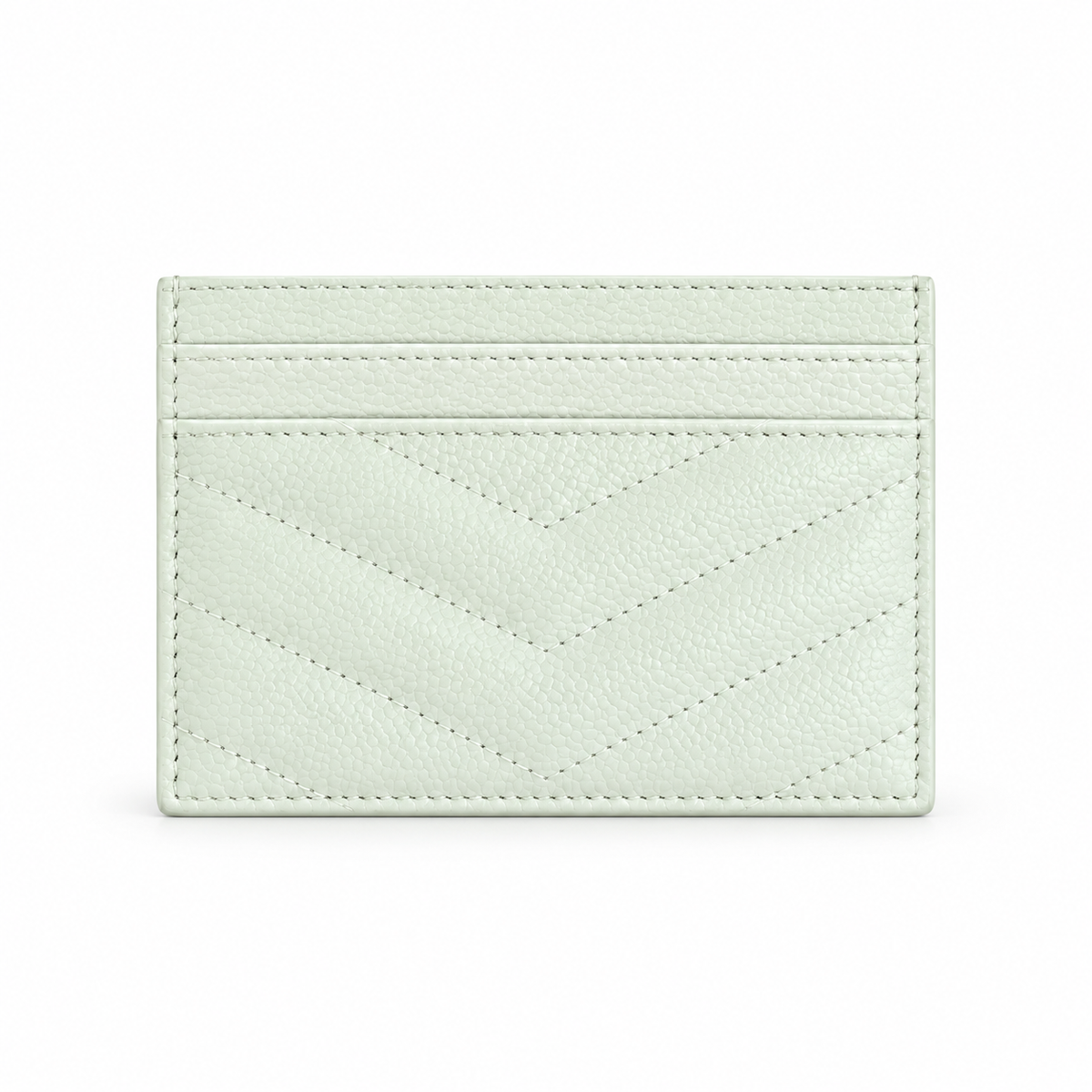 YSL Cassandre Card Holder – Mint Chevron