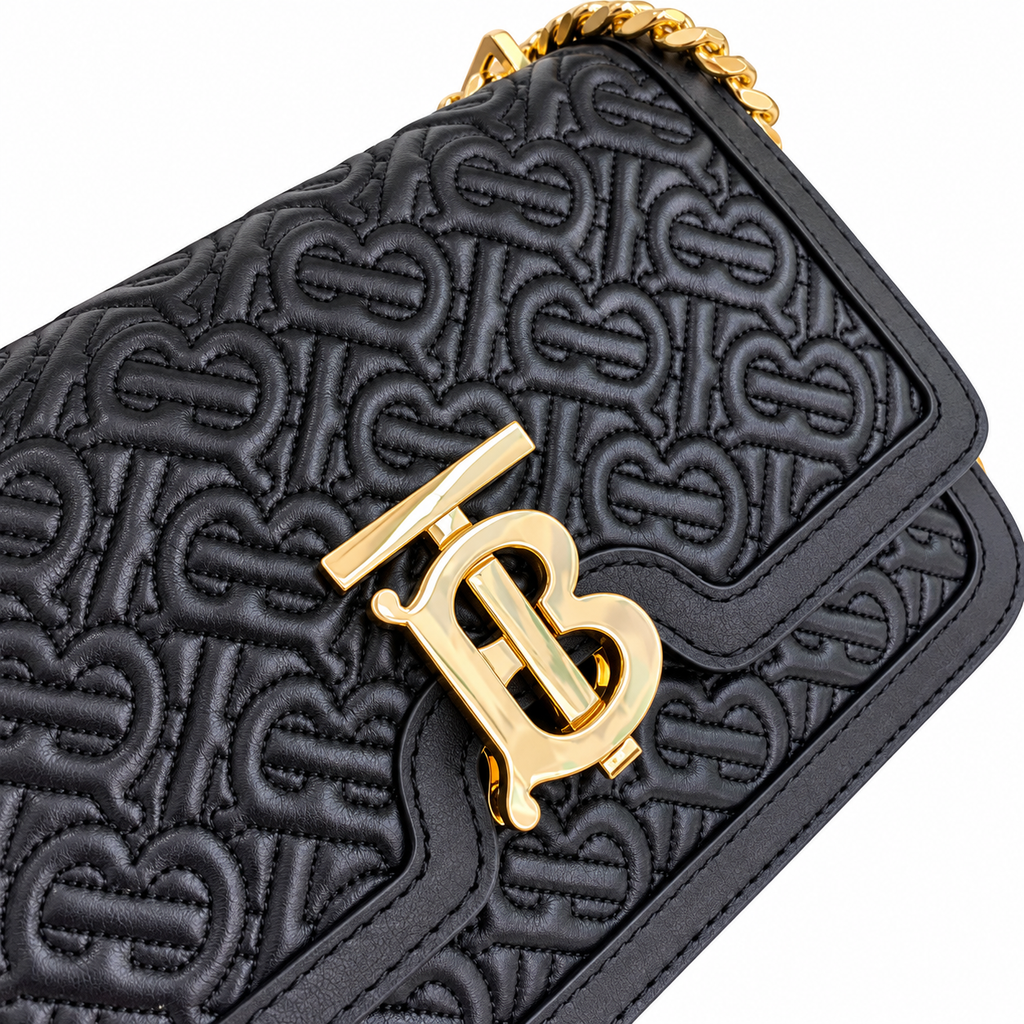 Burberry Black Monogram Chain Shoulder Bag