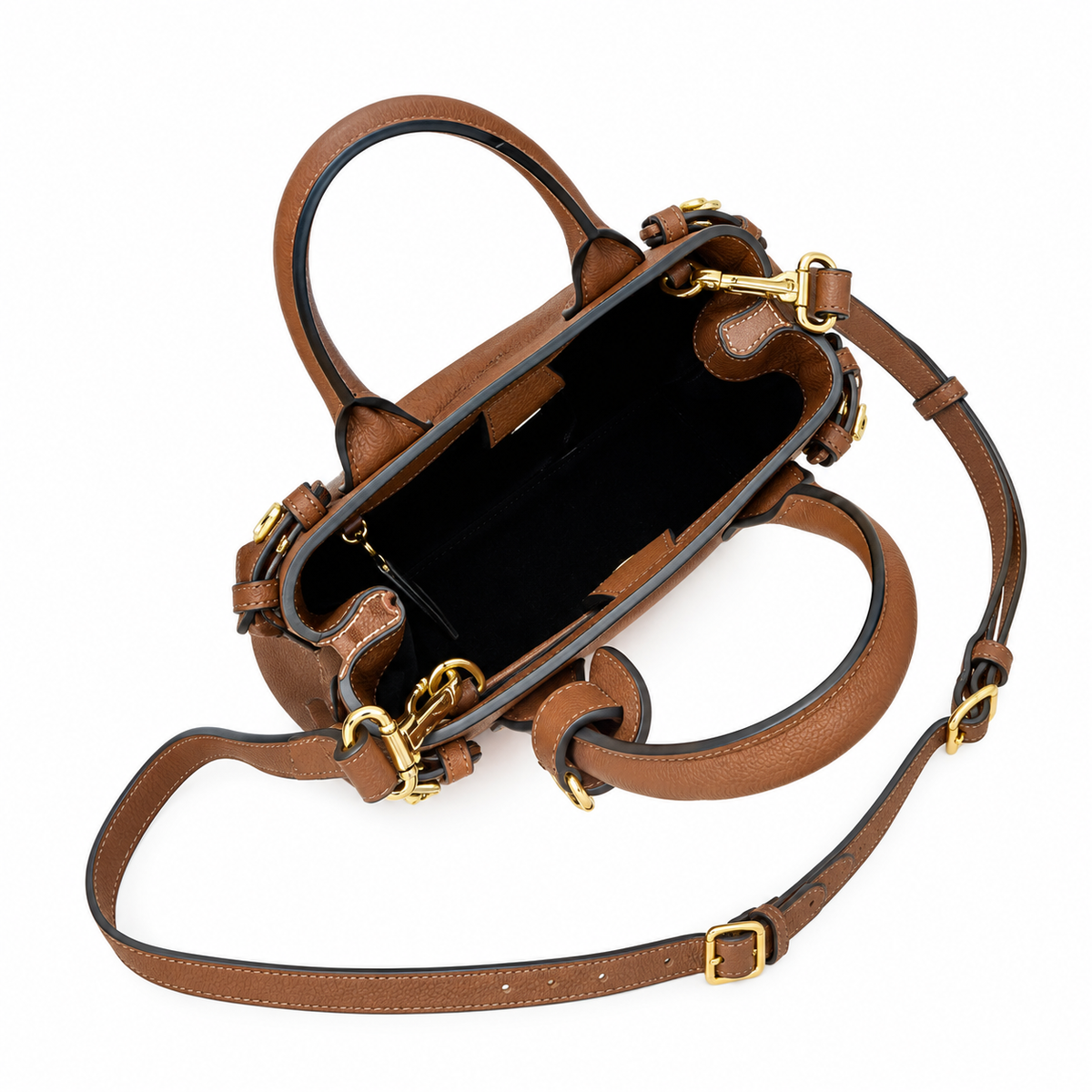 Burberry Brown Leather Top Handle Bag
