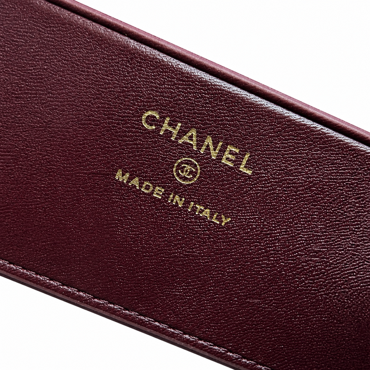 Chanel Deauville Croc-Embossed Burgundy Chain Bag