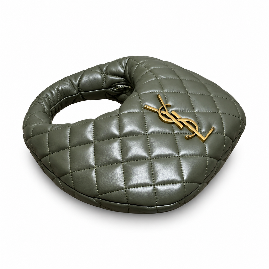 YSL Saint Laurent Quilted Leather Hobo Bag