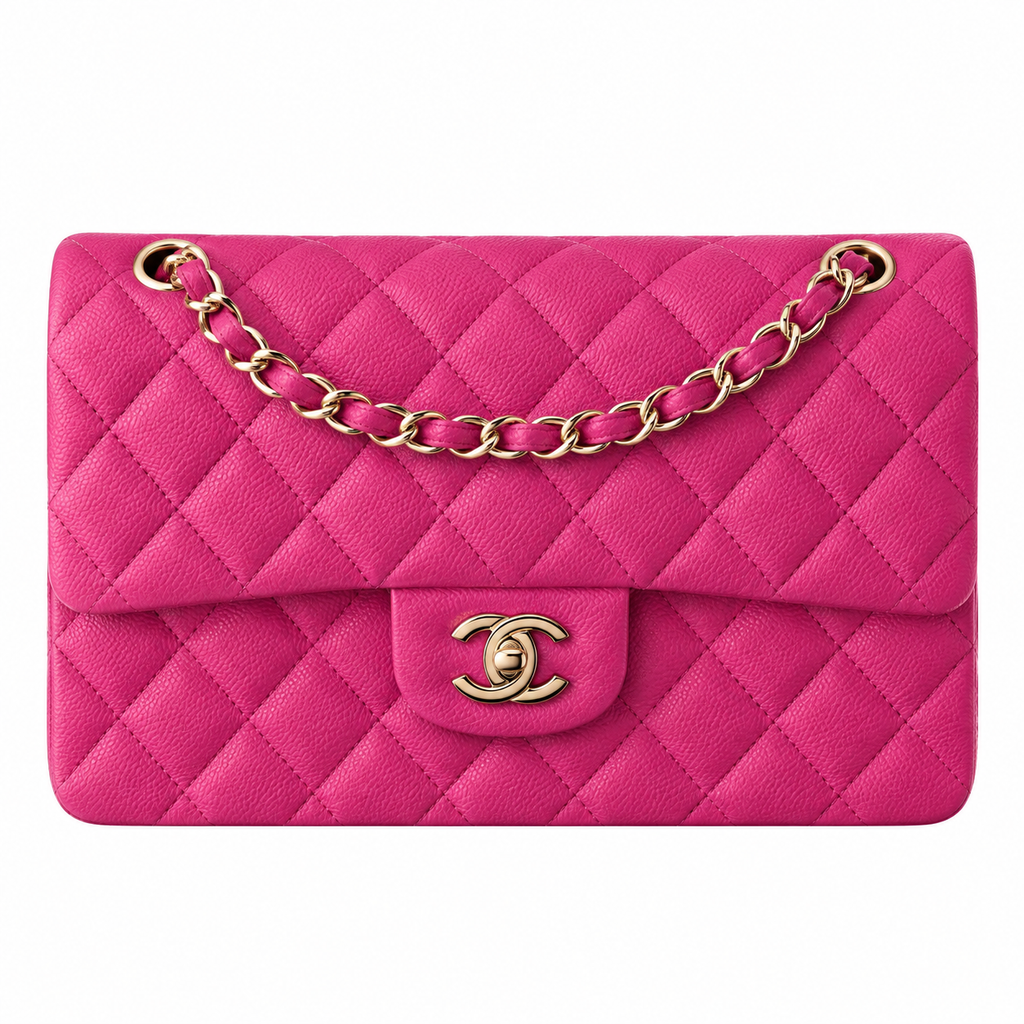 Chanel Fuchsia Caviar Quilted Mini Classic Flap Bag