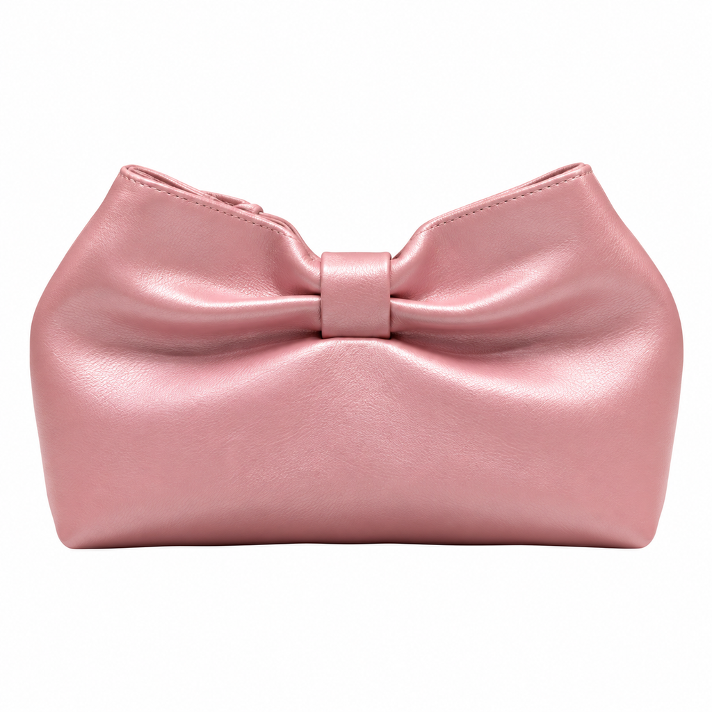 Dior Bow Bag in Baby Pink Lambskin Leather with Gold Chain Strap