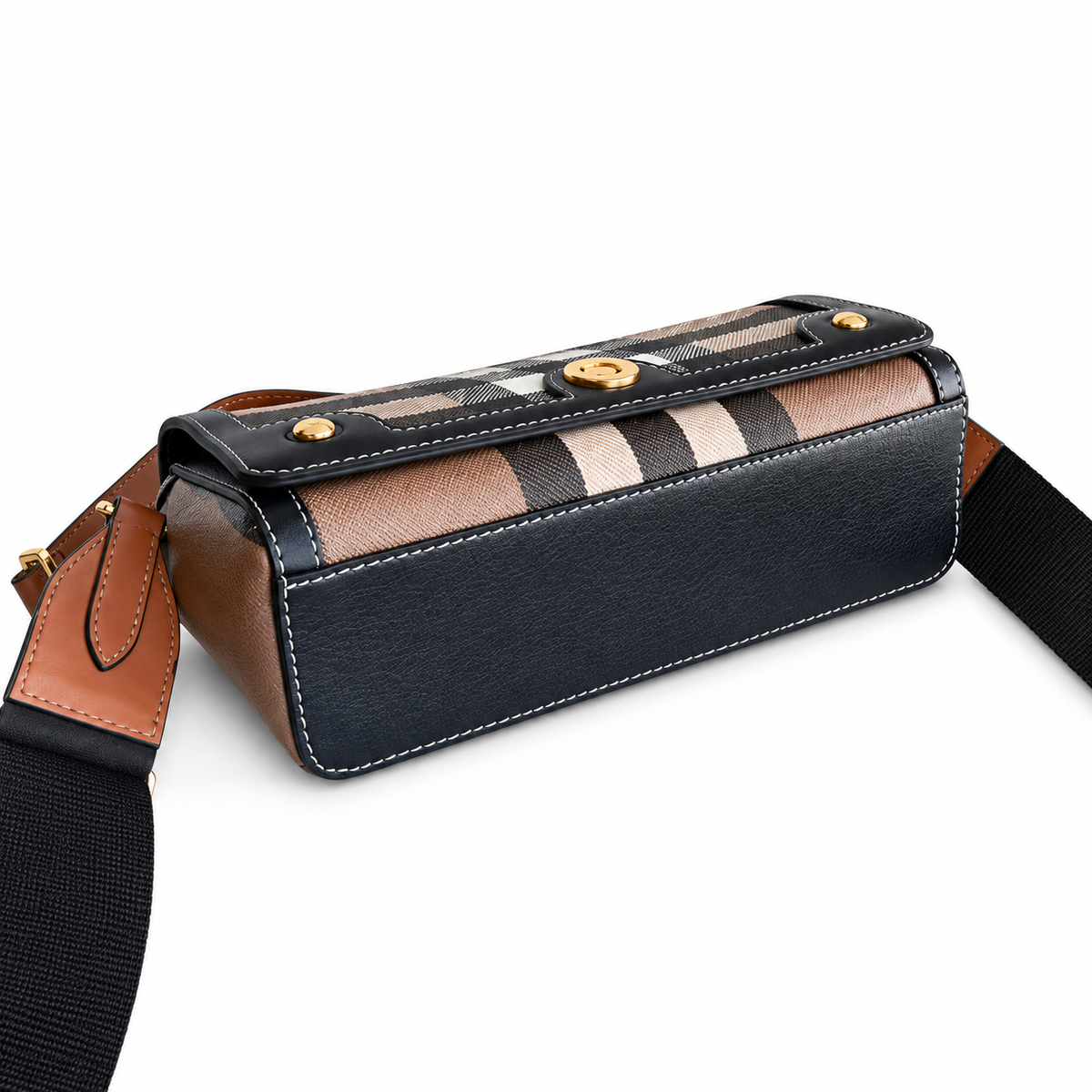 Burberry Check Flap Bag with Dual Straps