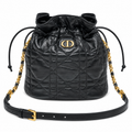 Dior Black Cannage Quilted CD Chain Bucket Bag
