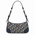 Dior Oblique Jacquard Zip Pochette Shoulder Bag with Adjustable Strap