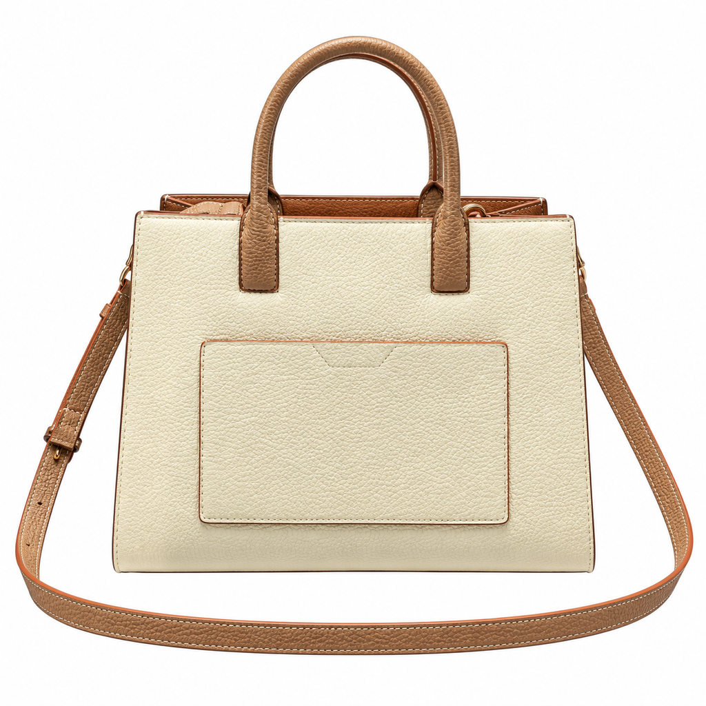 Burberry Cream Leather Tote with Shoulder Strap