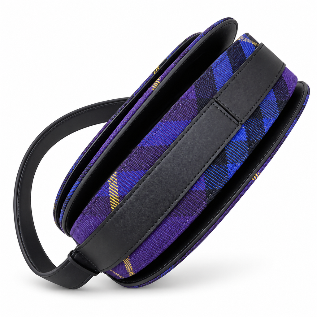 Burberry Purple Check Saddle Bag