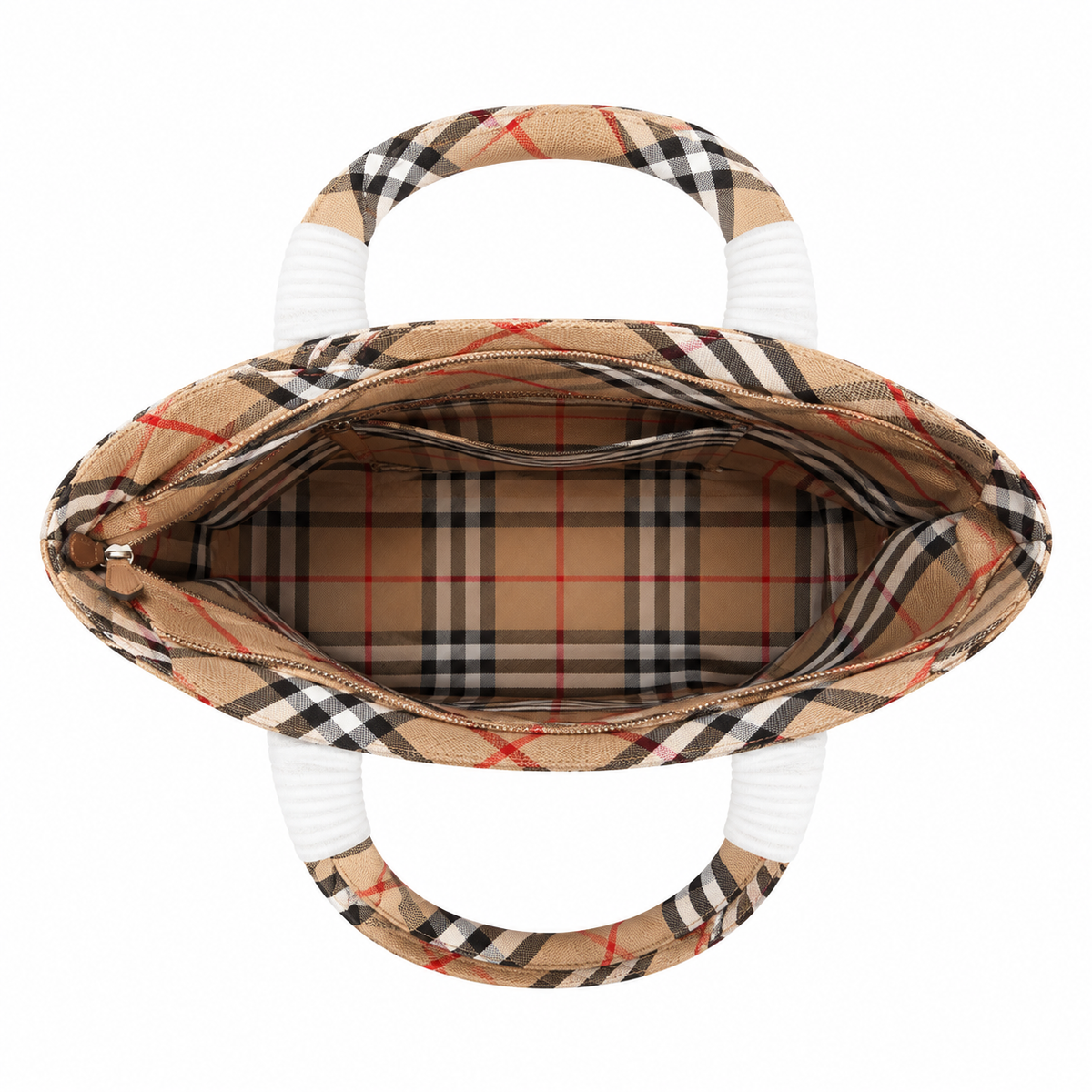 Burberry Beige Check Shoulder Tote