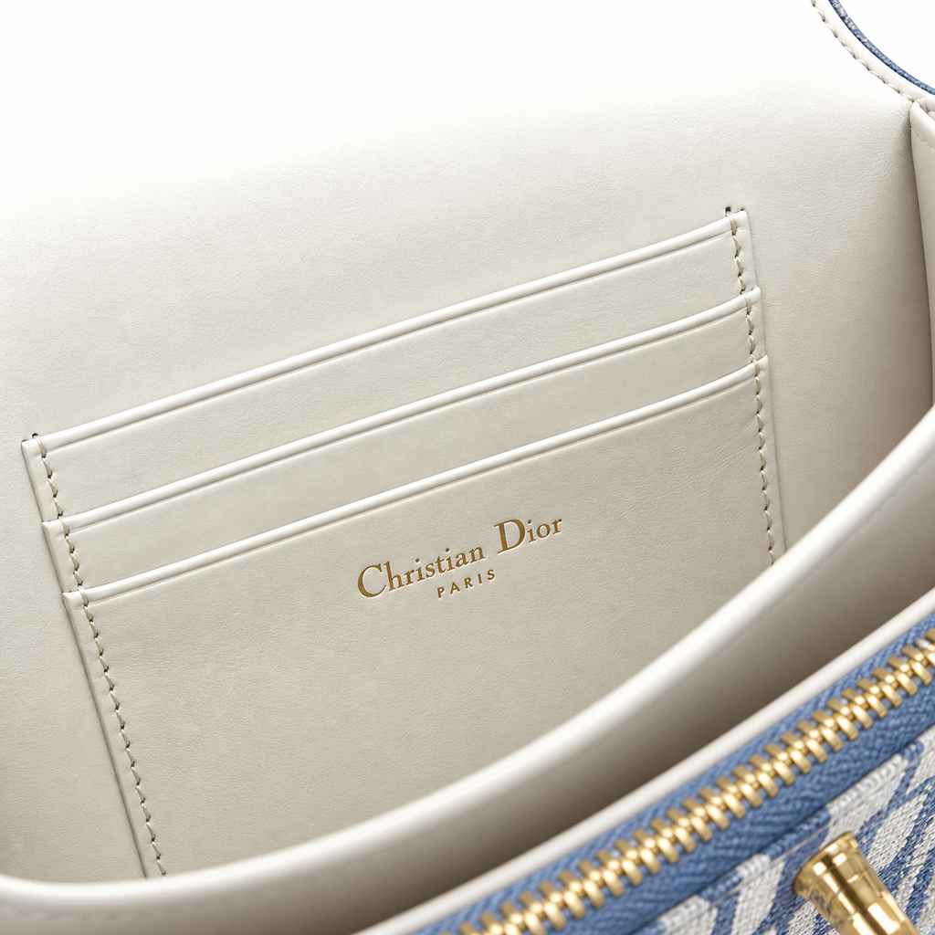Dior Quilted Cannage Mini Flap Shoulder Bag with Adjustable Strap