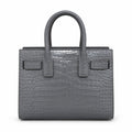 YSL Sac de Jour Baby Bag – Grey Croc-Embossed Leather