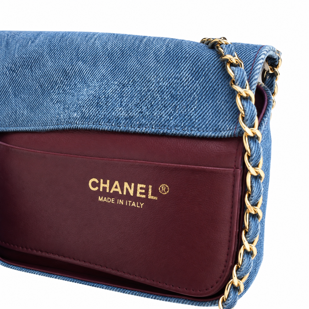 Chanel Blue Denim Flap Shoulder Bag