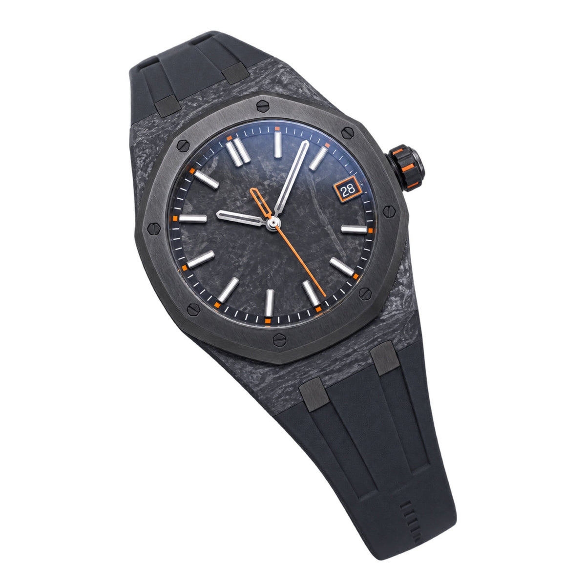 NORQAIN Independence 40mm Carbon Black Orange Watch