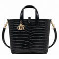 Dior Toujours Bag in Black Croc-Embossed Leather with Matte Hardware