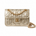 Chanel 2.55 Reissue Mini Flap Bag in Champagne Gold Metallic Leather