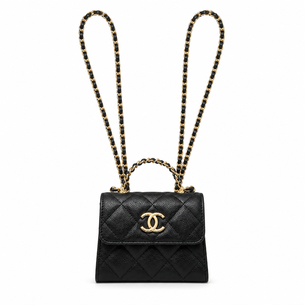 Chanel Black Quilted Mini Top Handle Bag