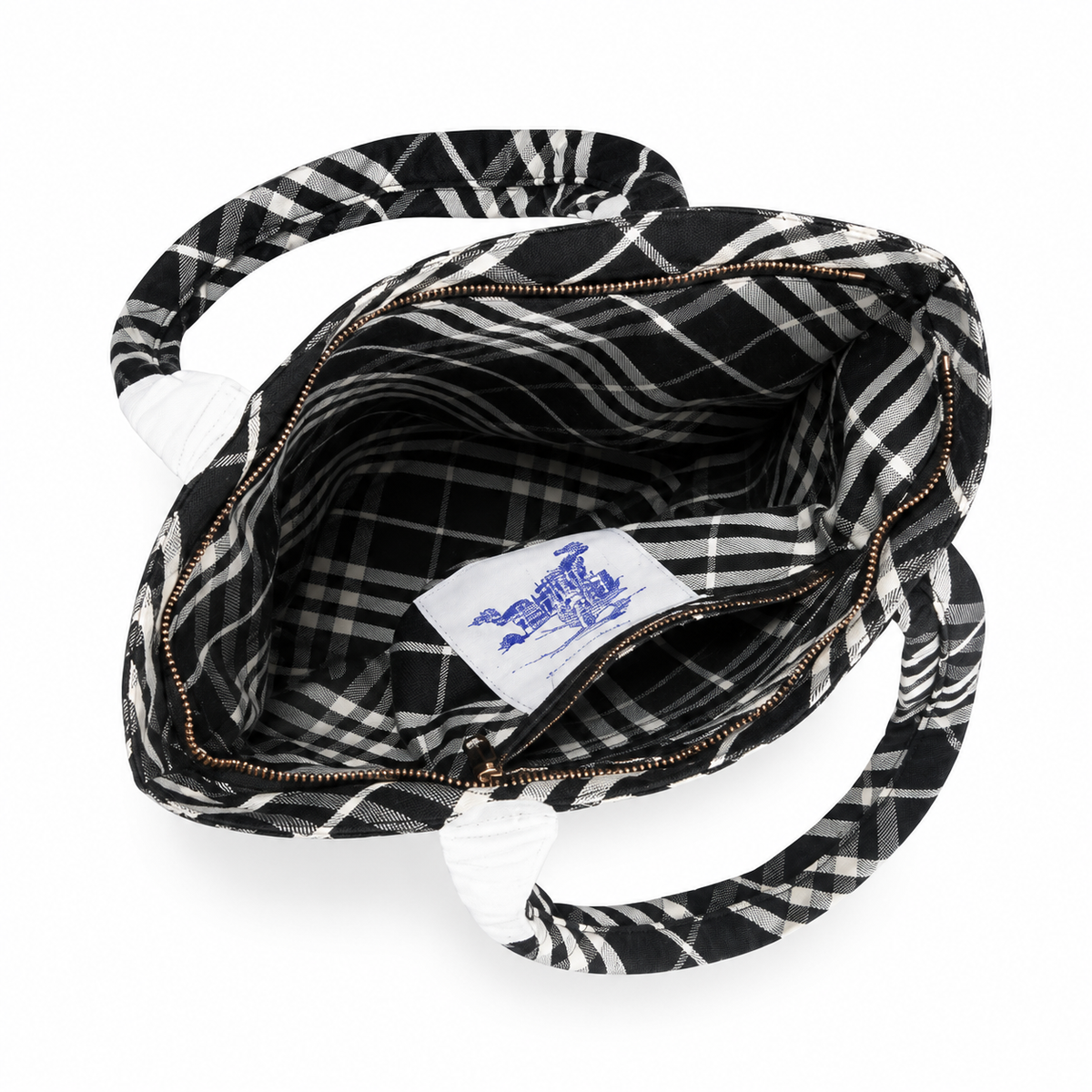 Burberry Monochrome Check Shoulder Tote