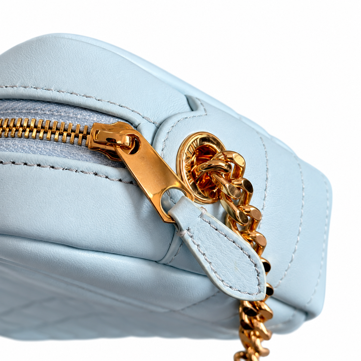 Burberry Light Blue Quilted Camera Bag