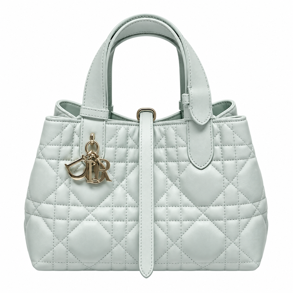 Dior Quilted Cannage Bucket Top Handle Bag with Removable Strap