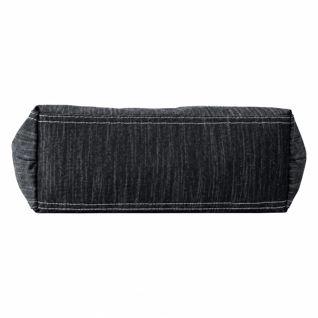 Chanel Black Glitter Denim Deauville Shopping Tote