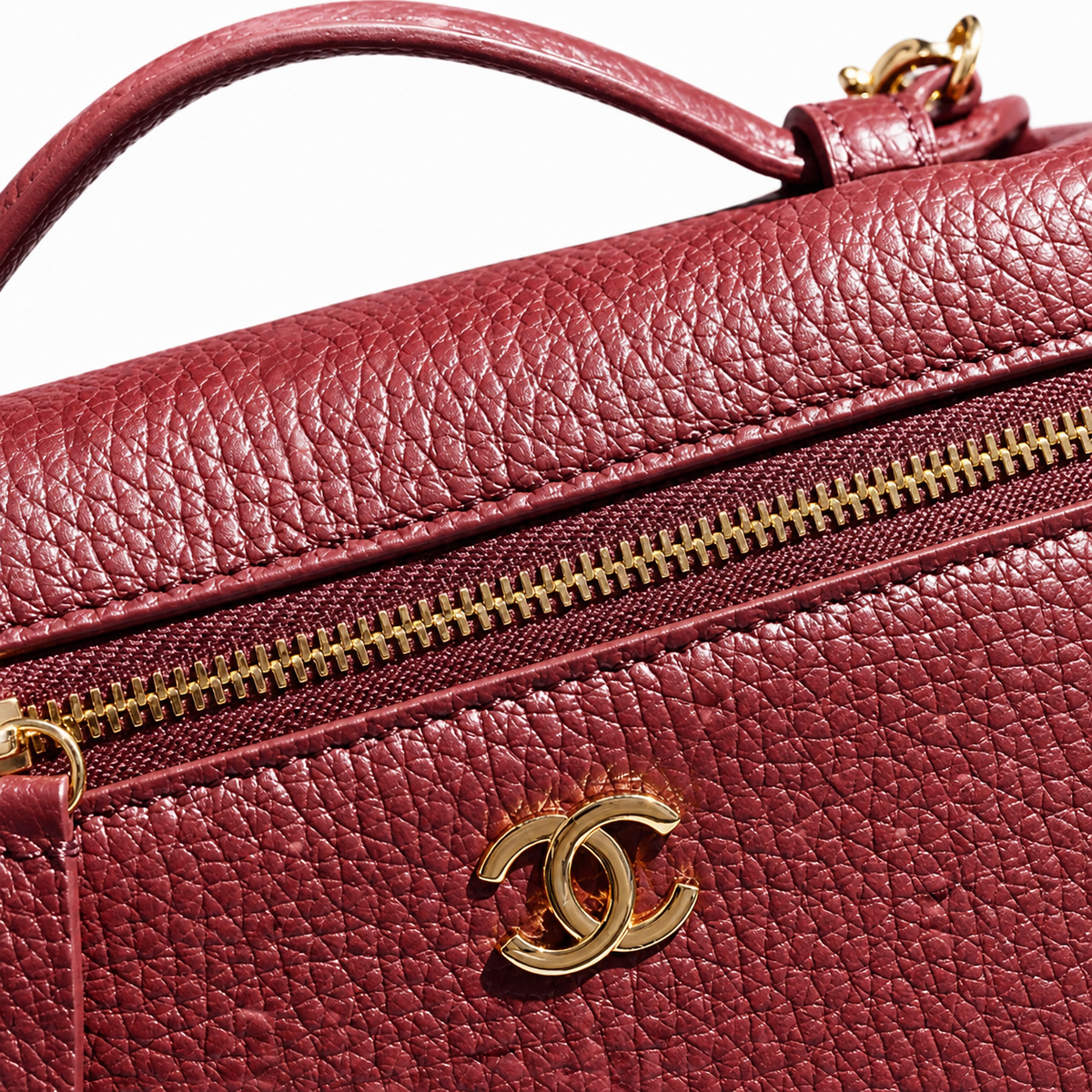 Chanel Burgundy Vanity Bag with Chain Strap